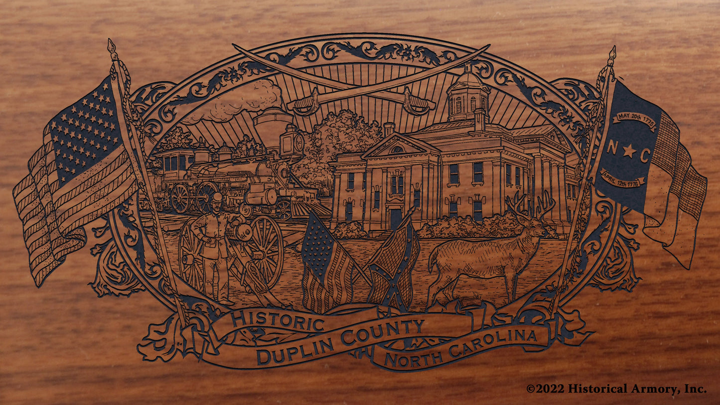 Duplin County North Carolina Engraved Rifle Buttstock