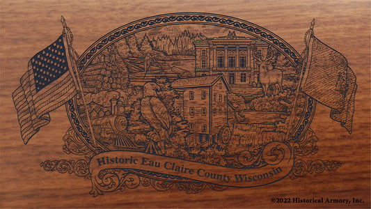 Eau Claire County Wisconsin Engraved Rifle Buttstock