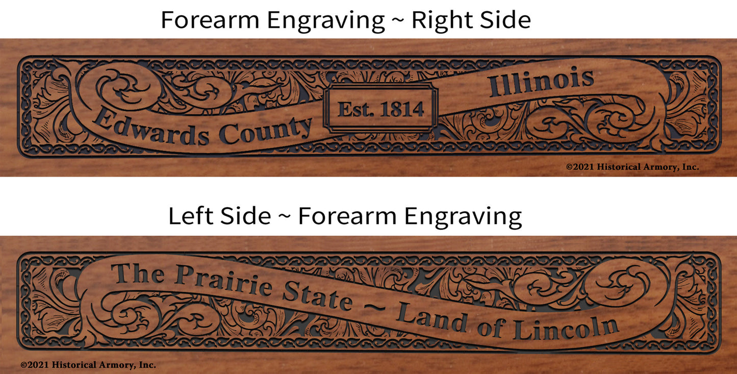 Edwards County Illinois Establishment and Motto History Engraved Rifle Forearm