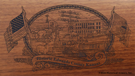 Edwards County Kansas Engraved Rifle Buttstock