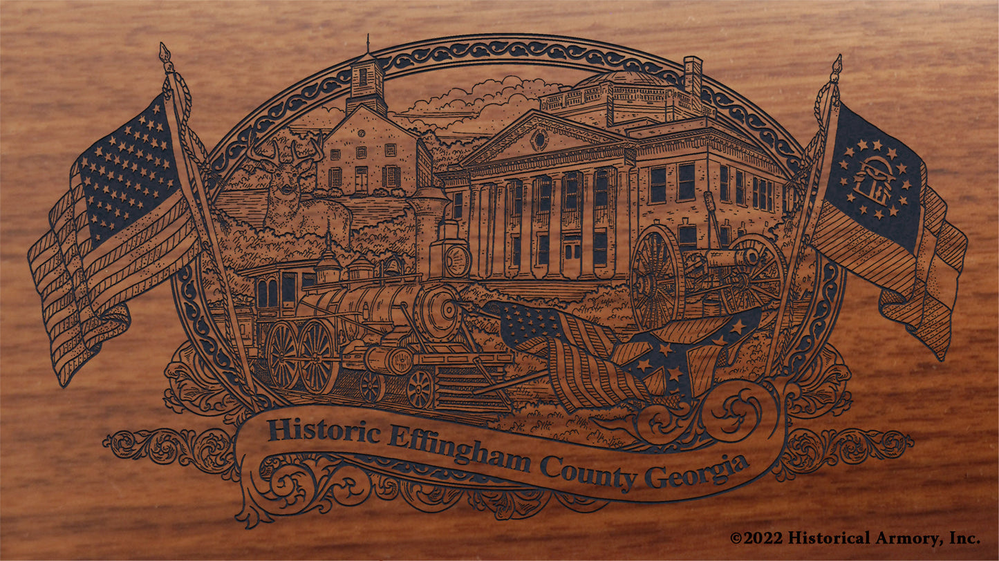 Effingham County Georgia Engraved Rifle Buttstock