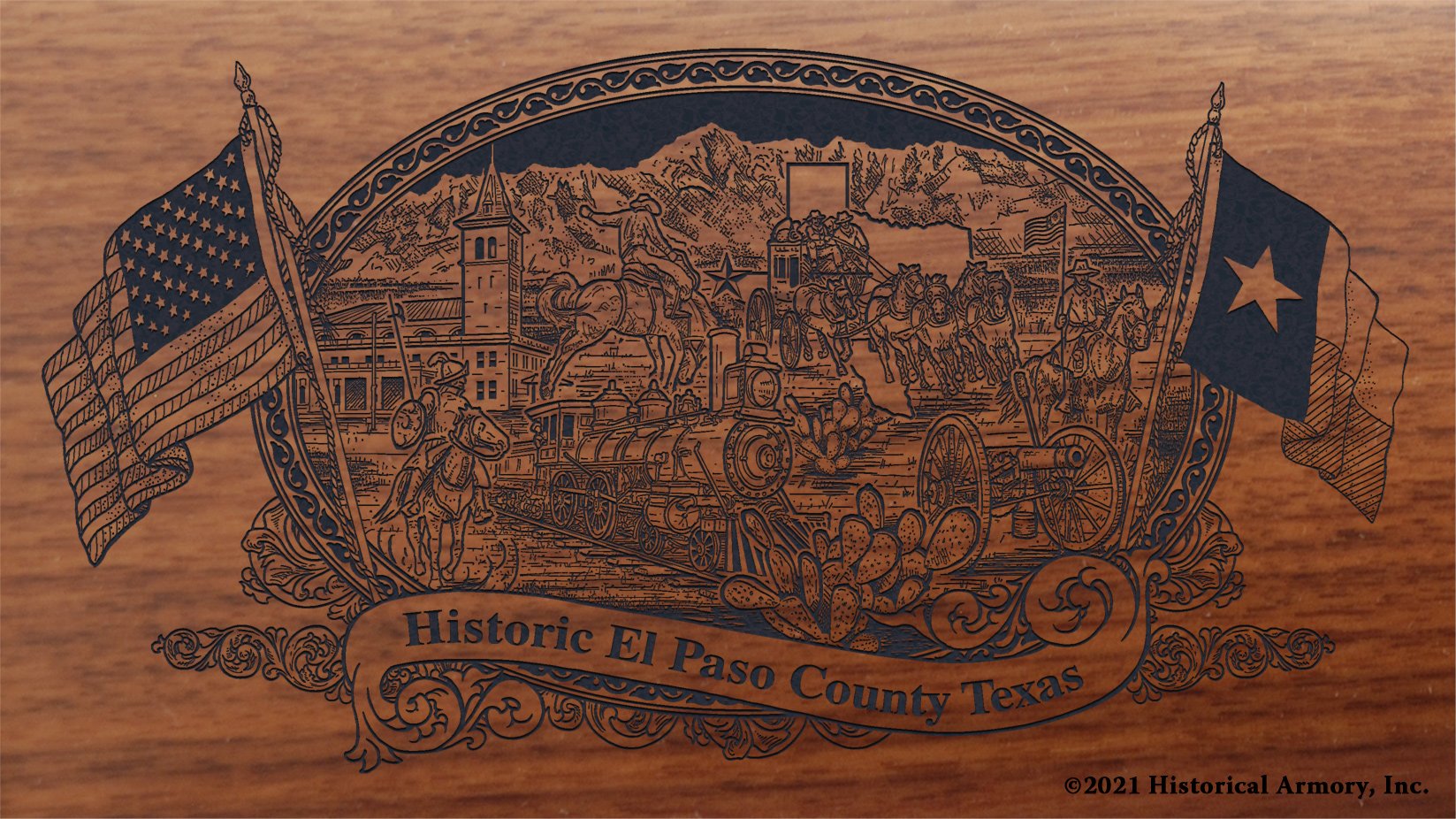 Engraved artwork | History of El Paso County Texas | Historical Armory