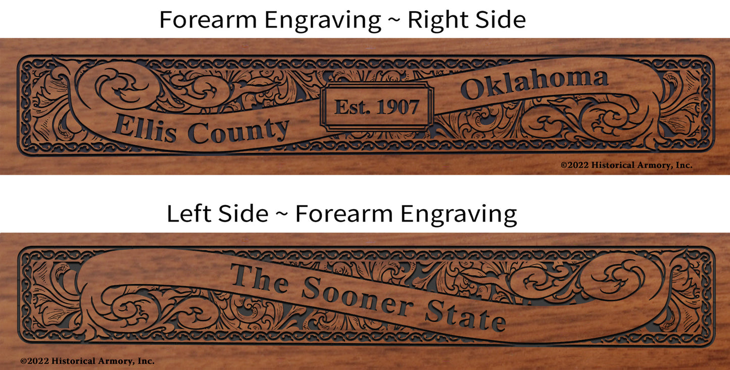 Ellis County Oklahoma Engraved Rifle Forearm