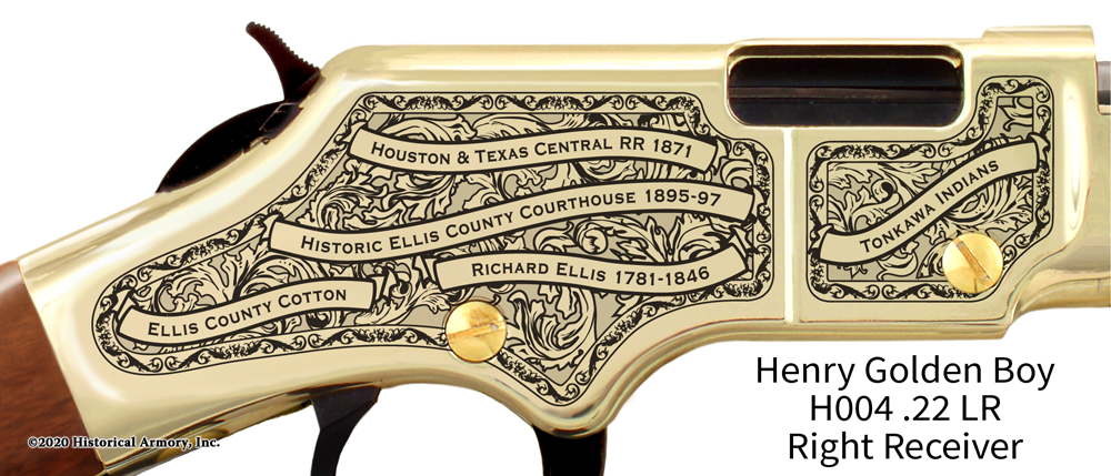 Ellis County Texas Engraved Rifle