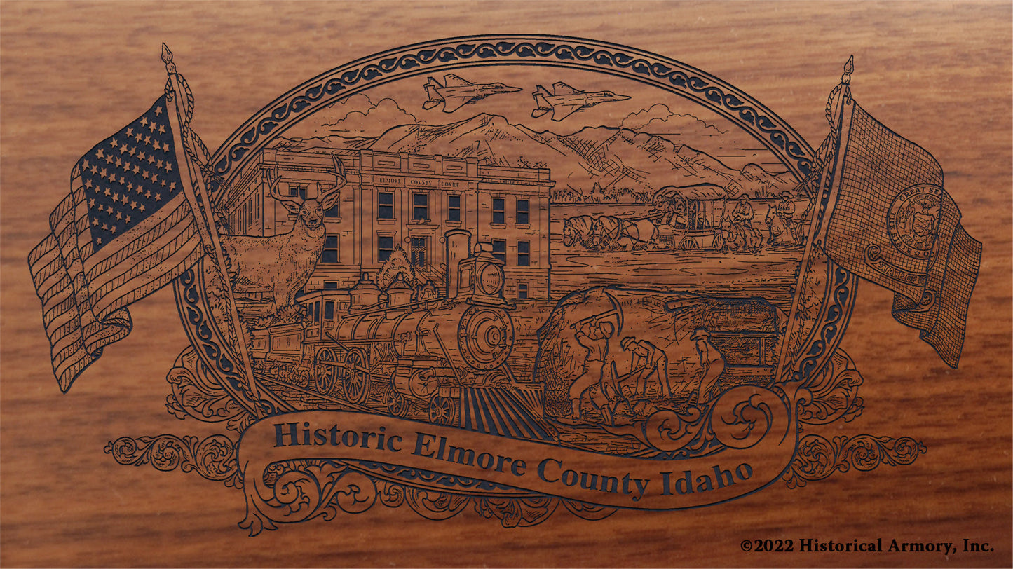 Elmore County Idaho Engraved Rifle Buttstock