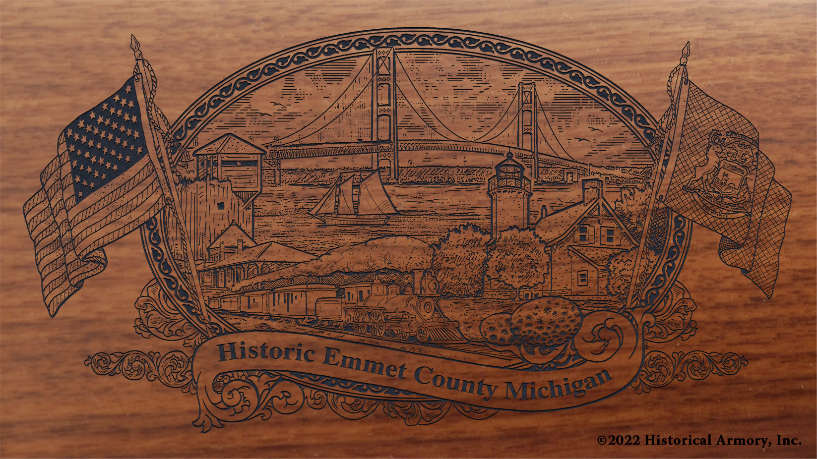 Emmet County Michigan Engraved Rifle Buttstock