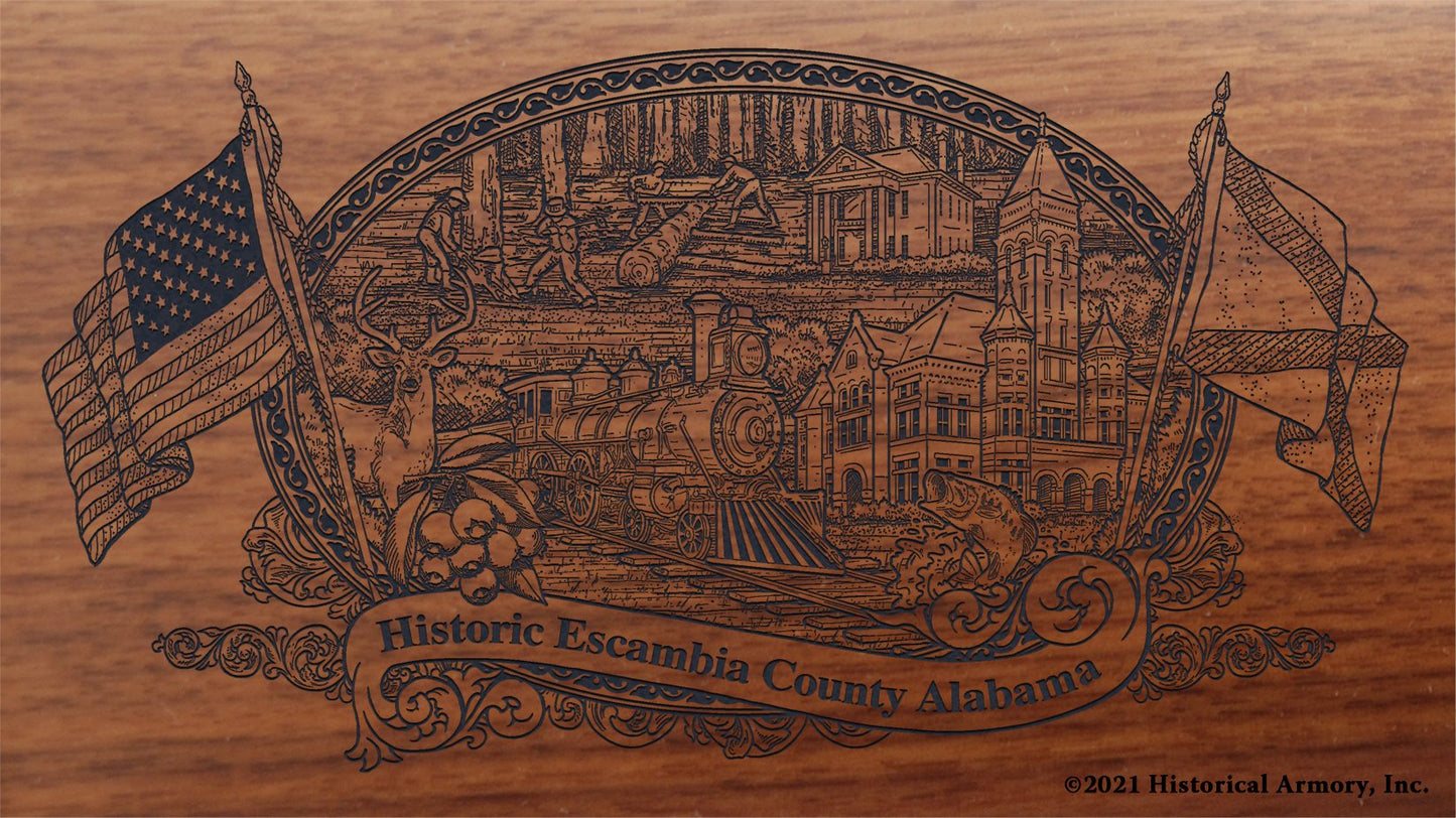 Engraved artwork | History of Escambia County Alabama | Historical Armory