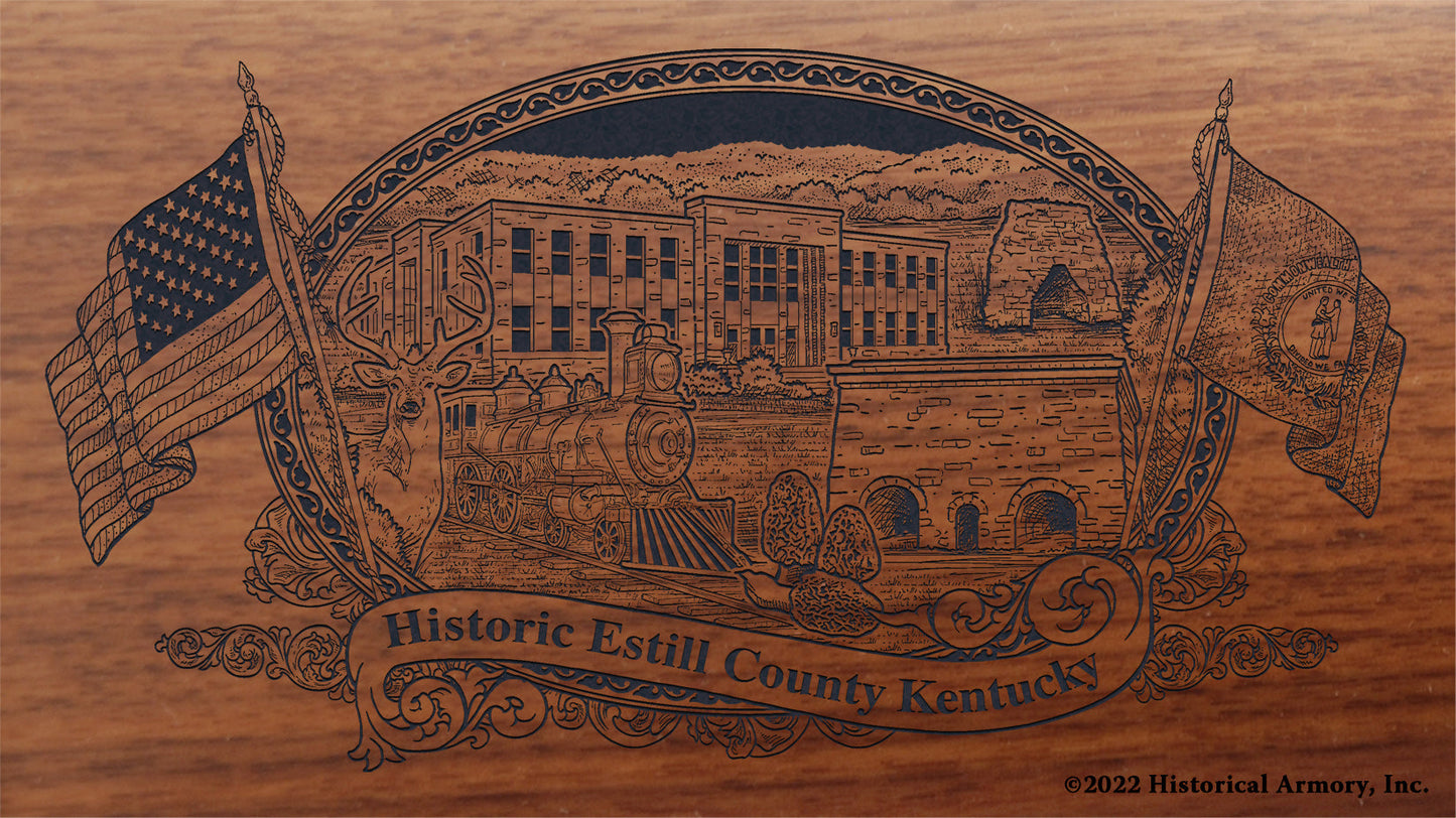 Estill County Kentucky Engraved Rifle Buttstock