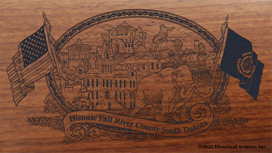Fall River County South Dakota Engraved Rifle Buttstock