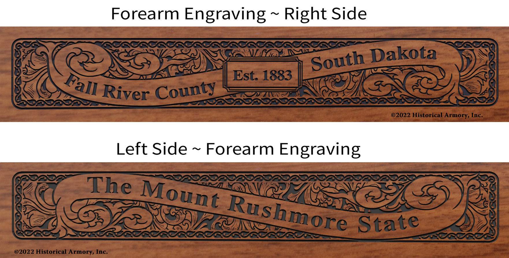 Fall River County South Dakota Engraved Rifle Forearm