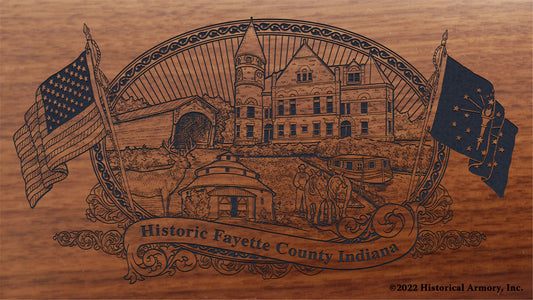 Fayette County Indiana Engraved Rifle Buttstock