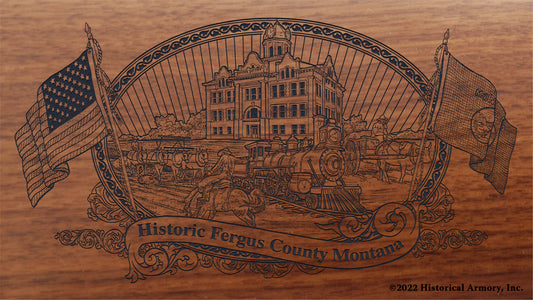 Fergus County Montana Engraved Rifle Buttstock