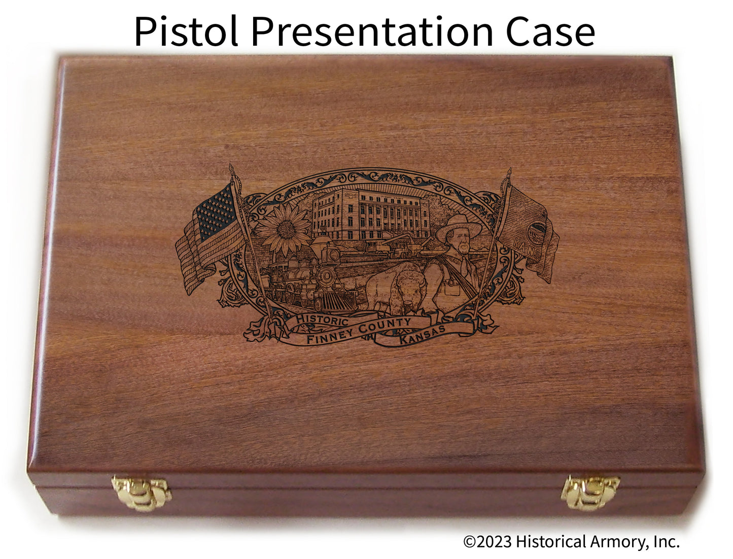 Finney County Kansas Engraved .45 Auto Ruger 1911 Presentation Case