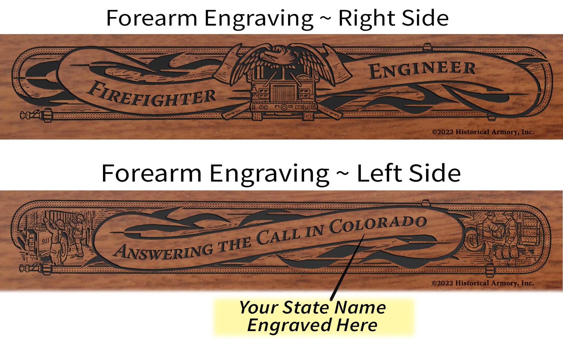 Firefighter Engineer Engraved Rifle Forearm