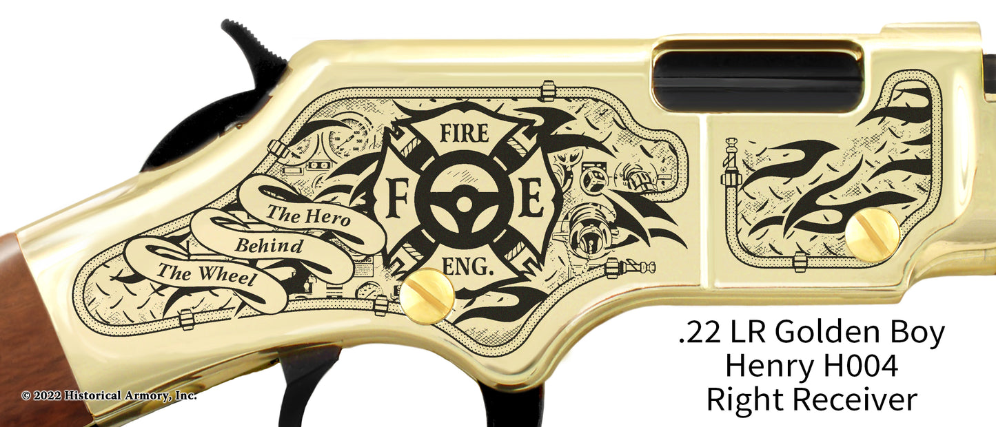 Firefighter Engineer The Hero Behind the Wheel Engraved Rifle