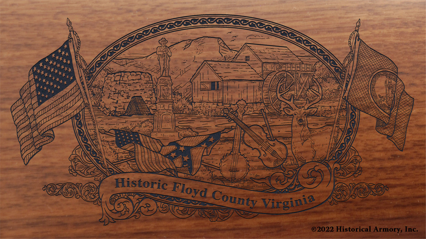 Floyd County Virginia Engraved Rifle Buttstock