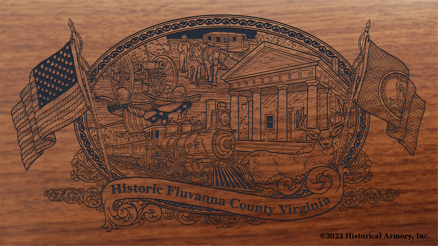 Fluvanna County Virginia Engraved Rifle Buttstock