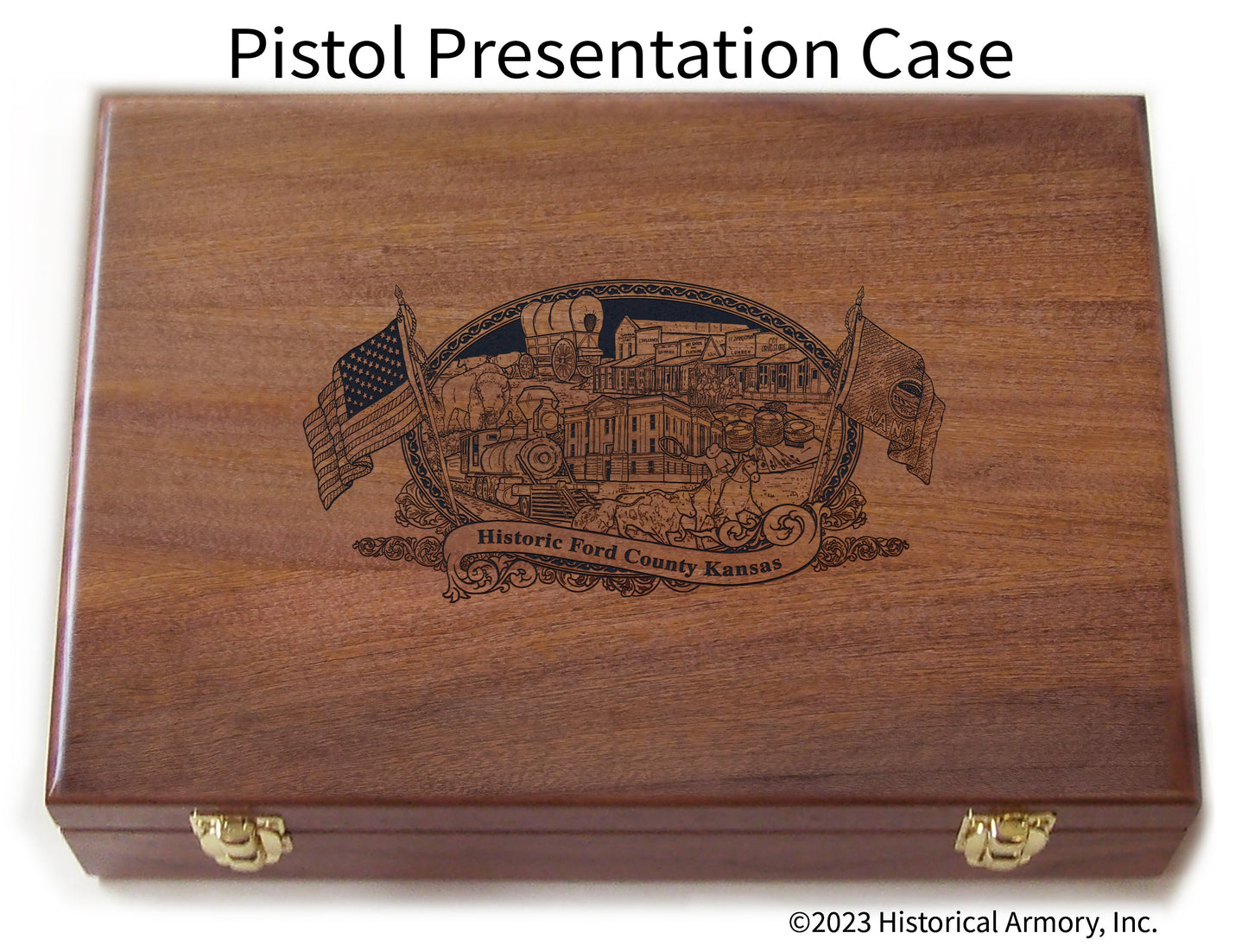 Ford County Kansas Engraved .45 Auto Ruger 1911 Presentation Case