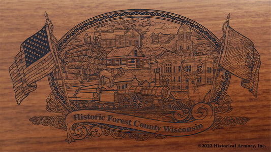 Forest County Wisconsin Engraved Rifle Buttstock