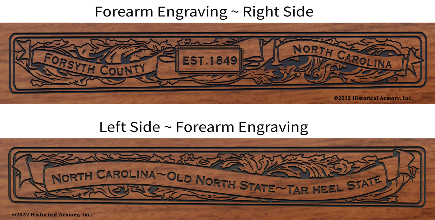 Forsyth County North Carolina Engraved Rifle Forearm