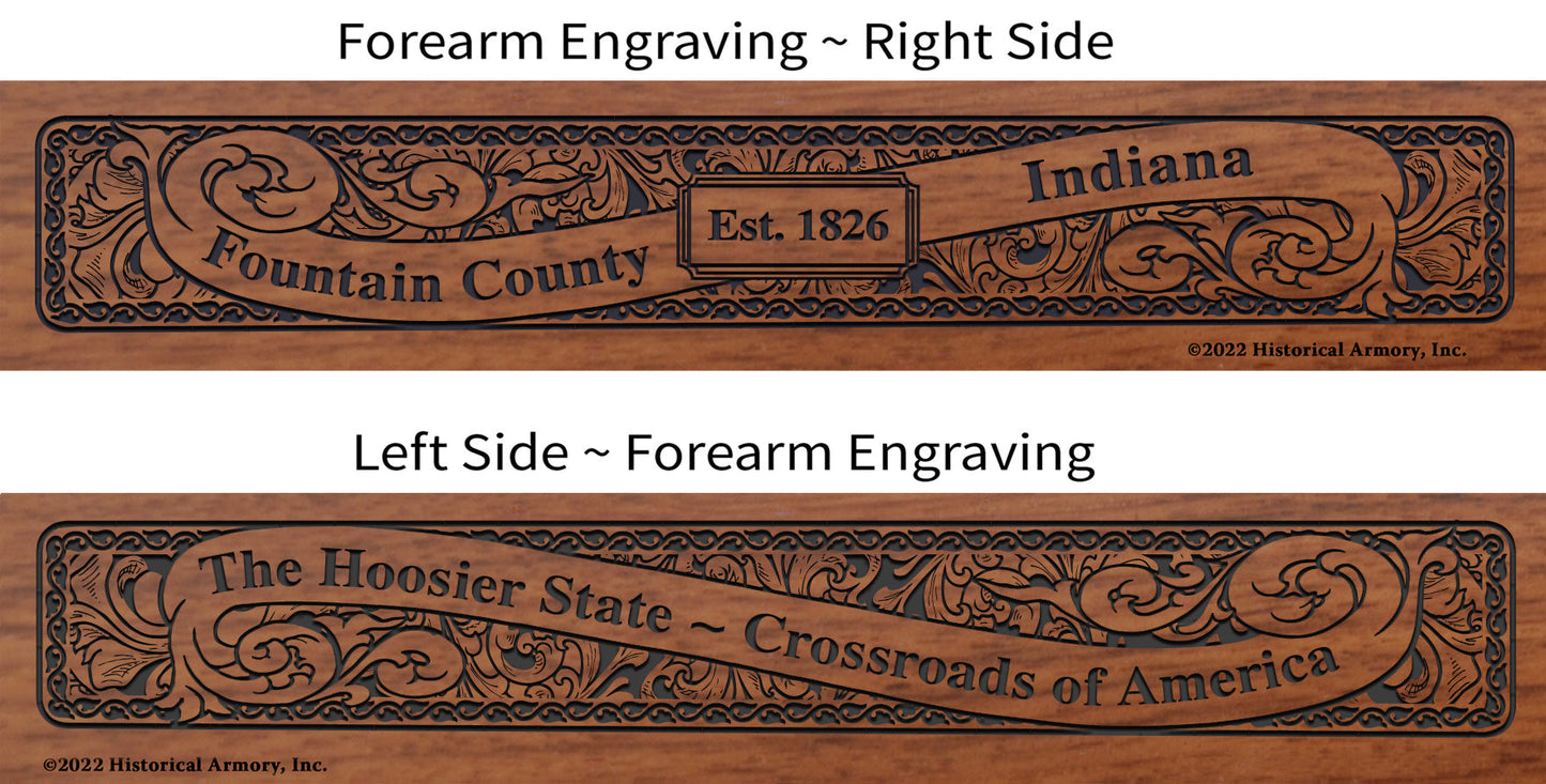 Fountain County Indiana Engraved Rifle Forearm