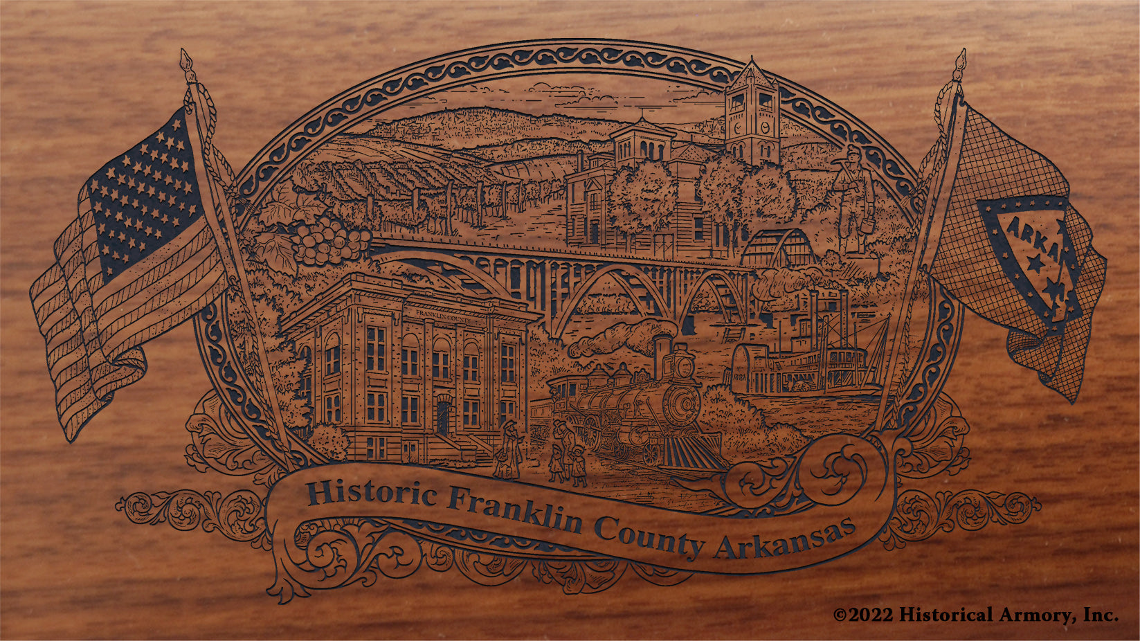 Franklin County Arkansas Engraved Rifle Buttstock