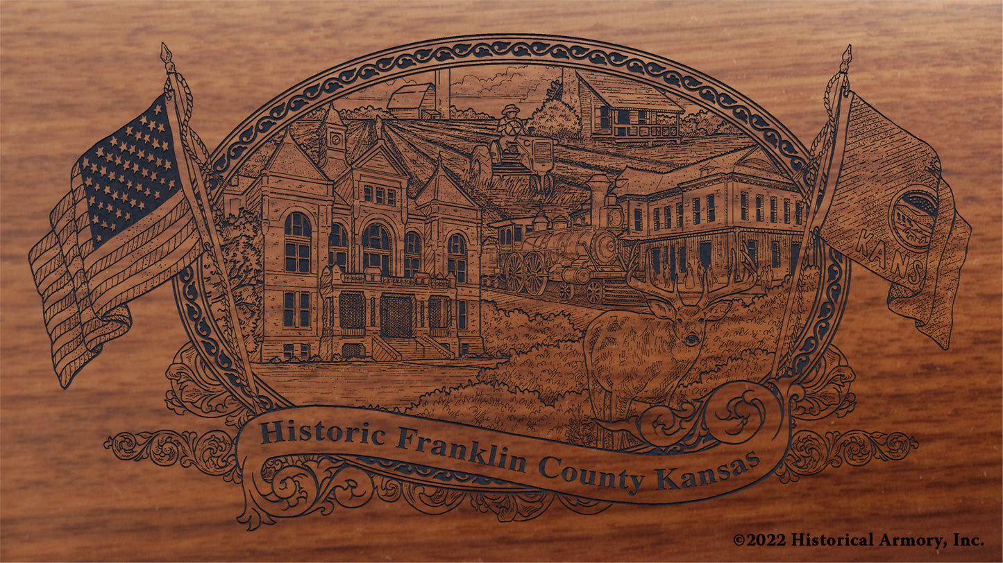 Franklin County Kansas Engraved Rifle Buttstock