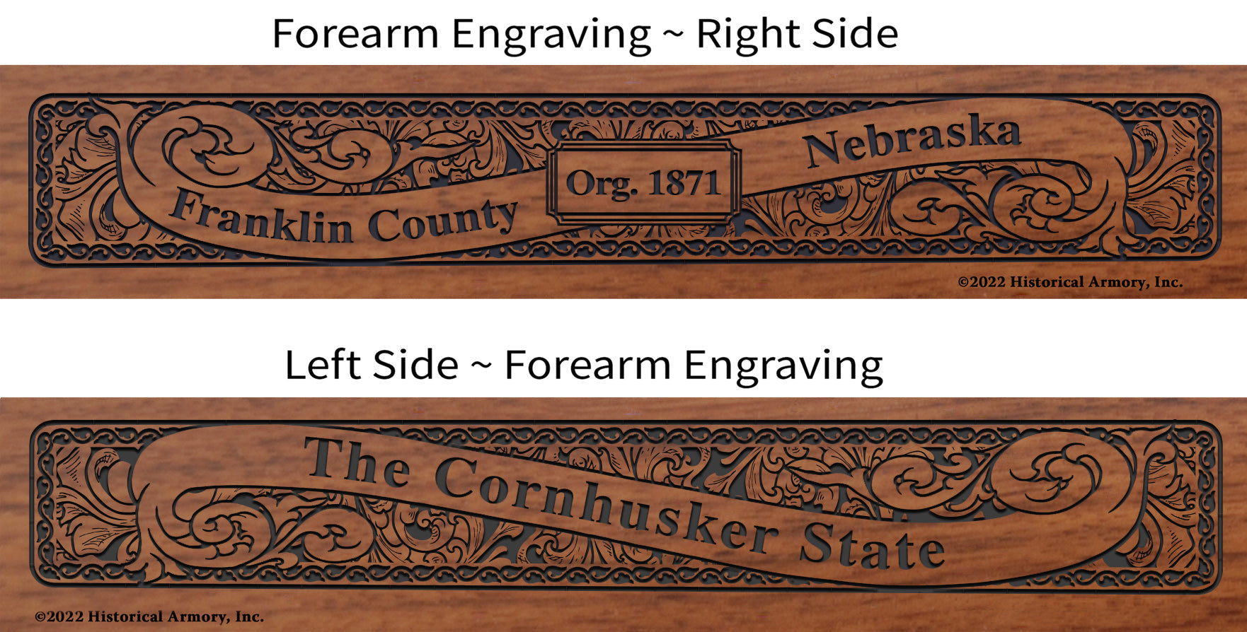 Franklin County Nebraska Engraved Rifle Forearm