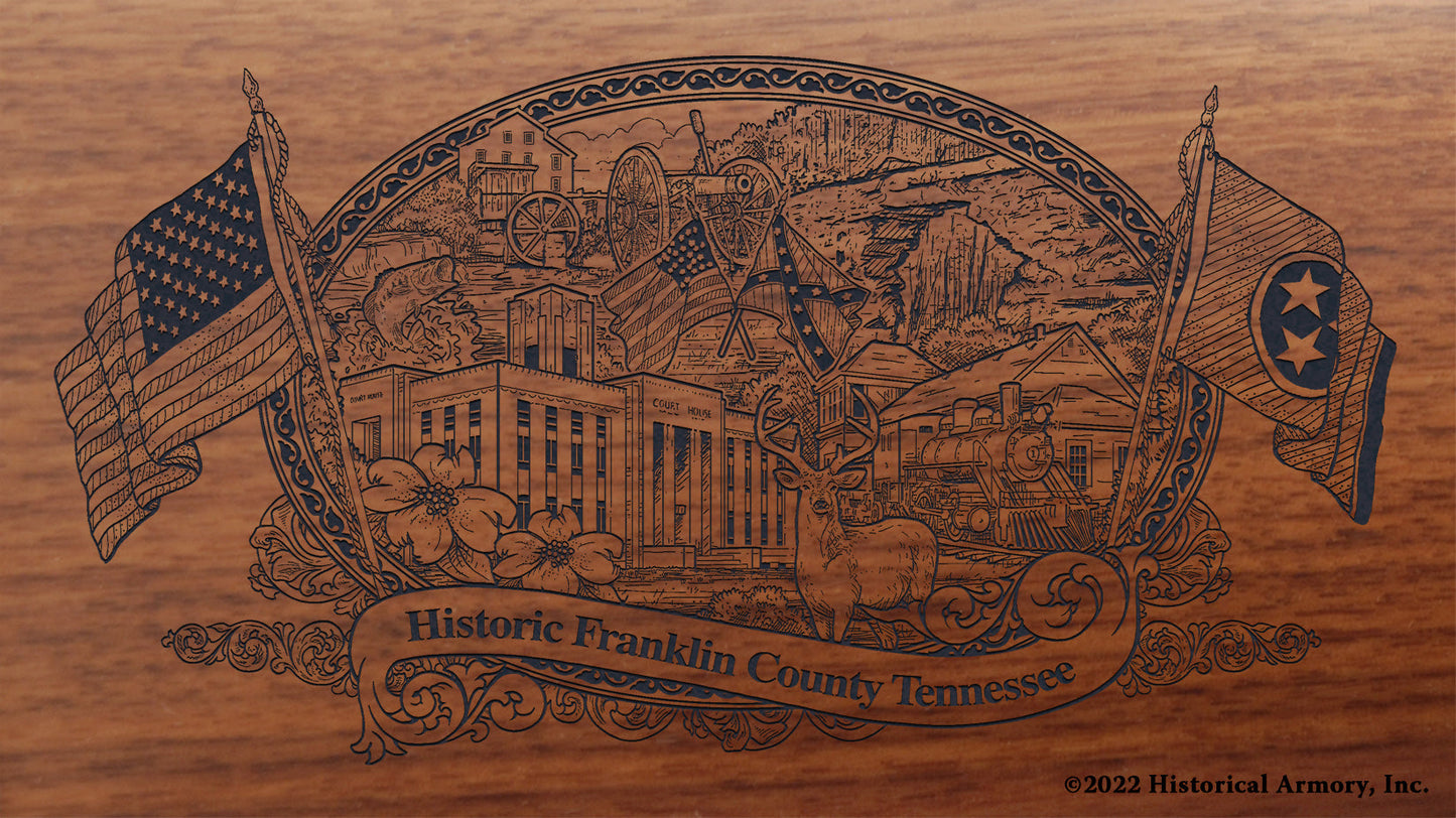 Franklin County Tennessee Engraved Rifle Buttstock