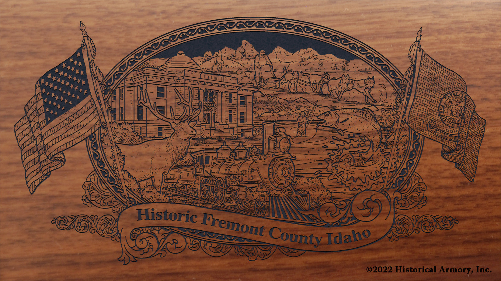 Fremont County Idaho Engraved Rifle Buttstock