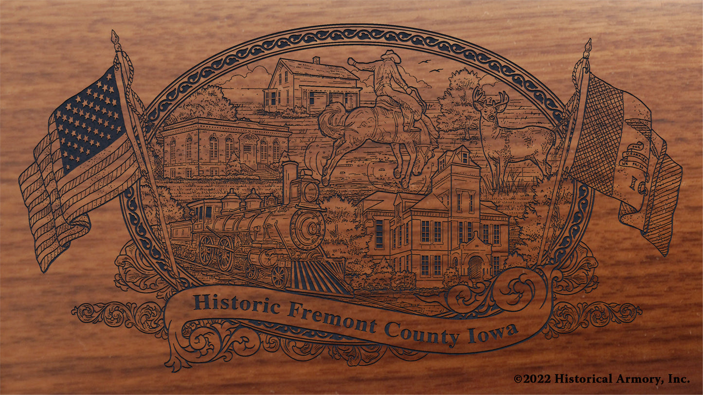 Fremont County Iowa Engraved Rifle Buttstock