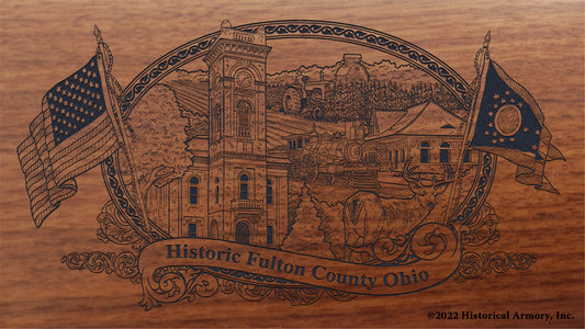 Fulton County Ohio Engraved Rifle Buttstock