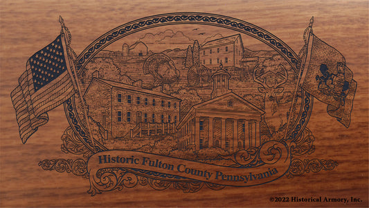 Fulton County Pennsylvania Engraved Rifle Buttstock