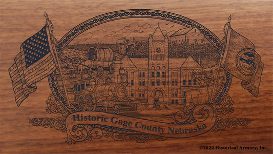 Gage County Nebraska Engraved Rifle Buttstock