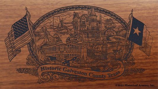 Engraved artwork | History of Galveston County Texas | Historical Armory