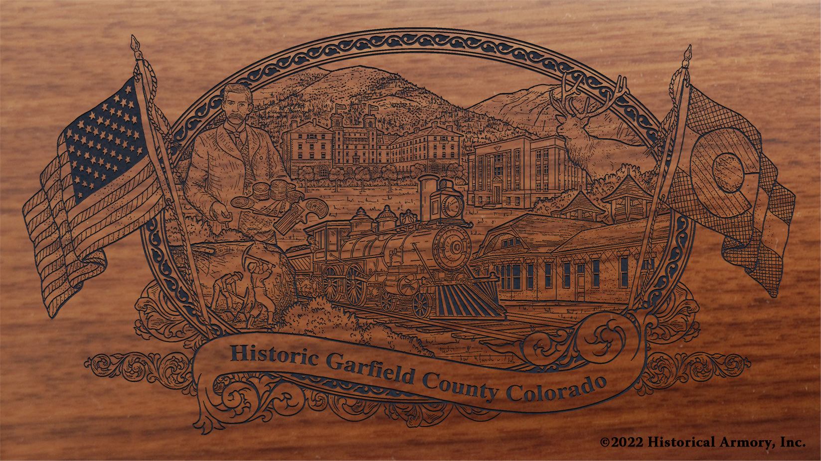 Garfield County Colorado Engraved Rifle Buttstock
