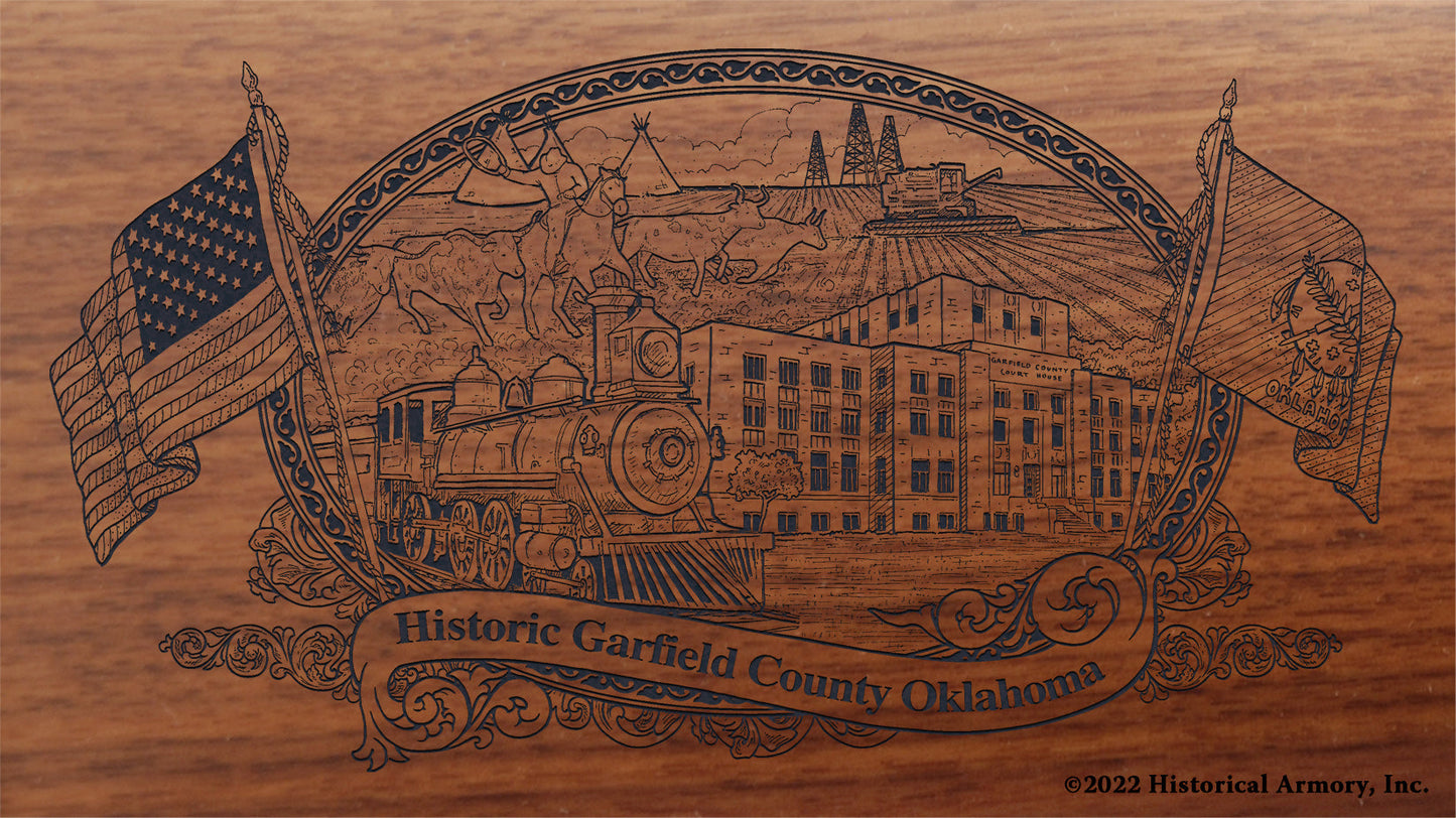 Garfield County Oklahoma Engraved Rifle Buttstock