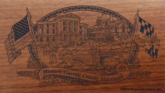 Garrett County Maryland Engraved Rifle Buttstock