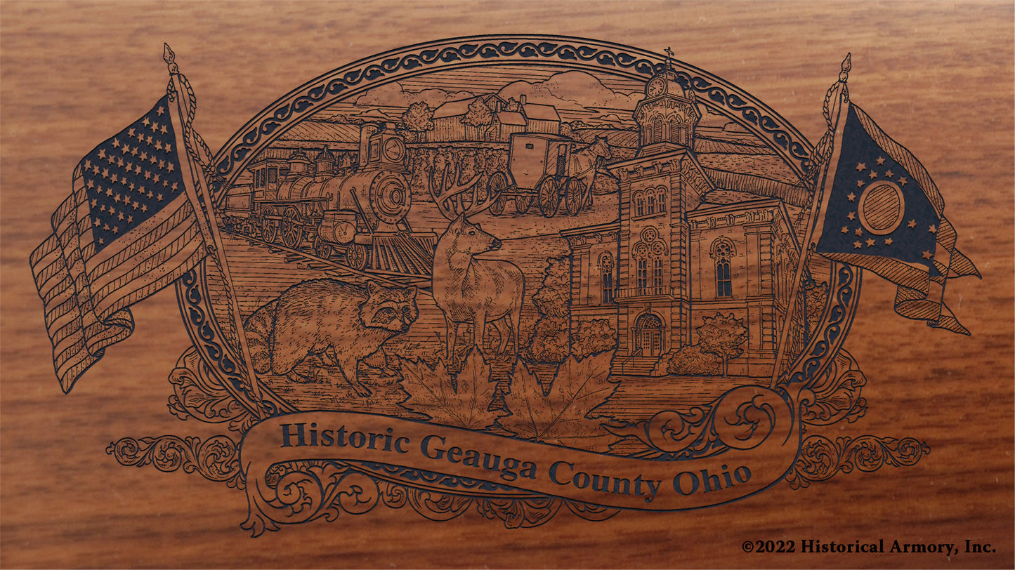 Geauga County Ohio Engraved Rifle Buttstock