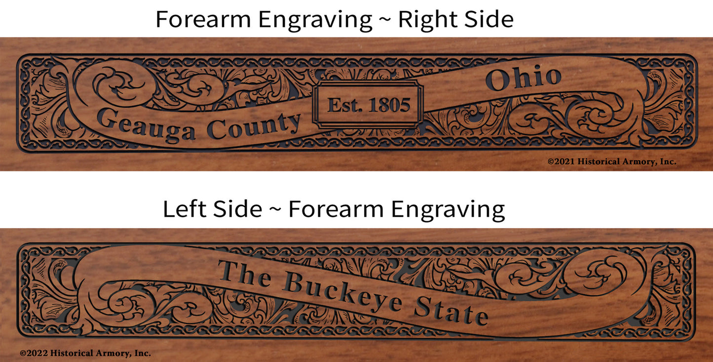Geauga County Ohio Engraved Rifle Forearm