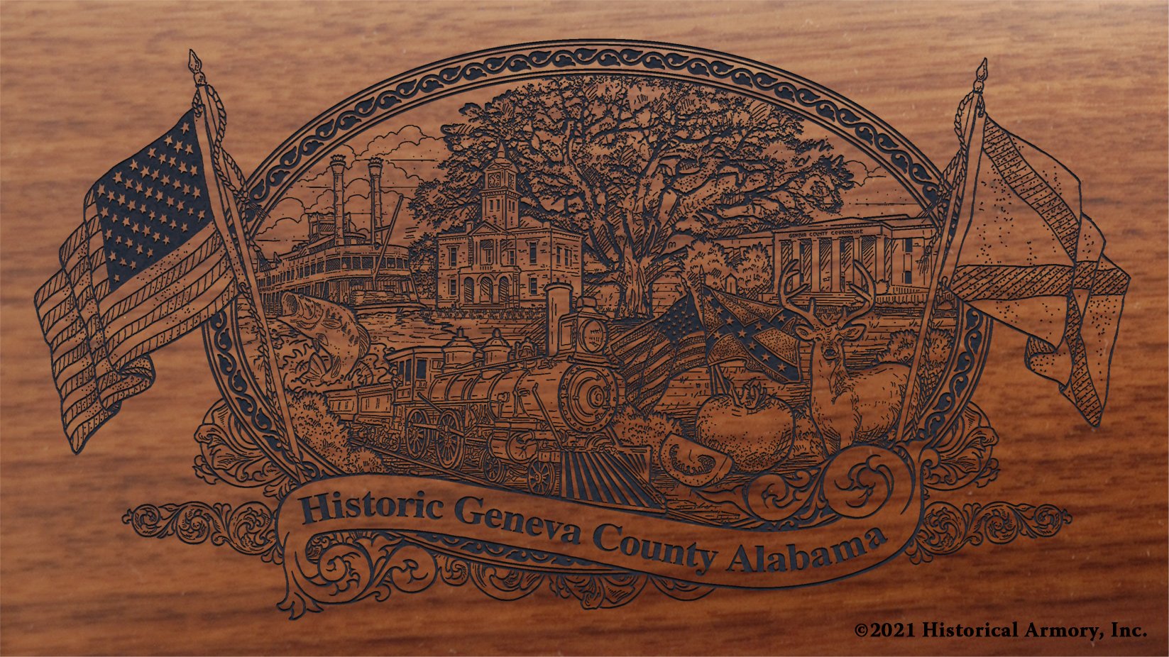 Engraved artwork | History of Geneva County Alabama | Historical Armory