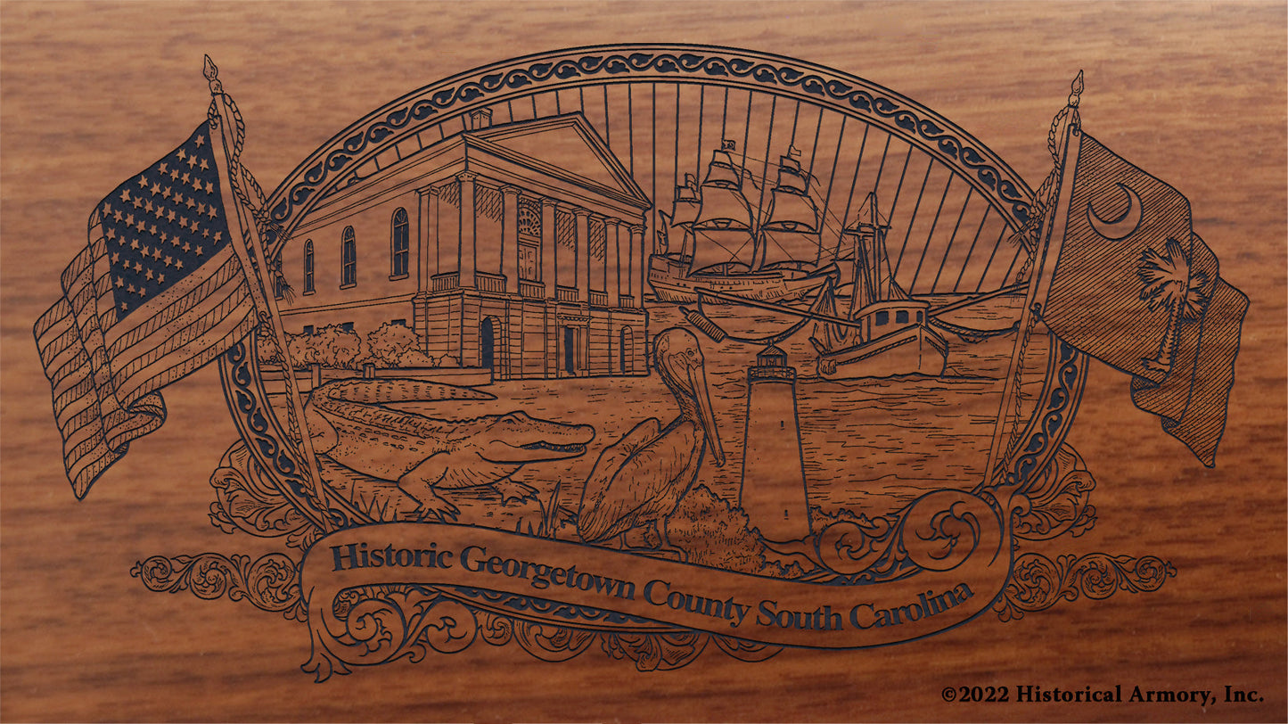 Georgetown County South Carolina Engraved Rifle Buttstock