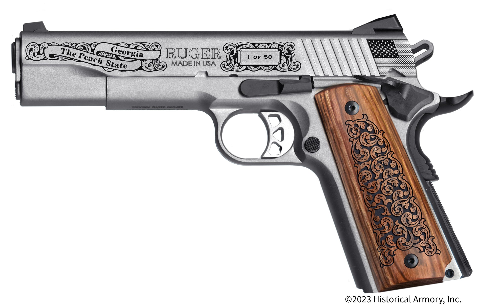Bacon County Georgia Engraved .45 Auto Ruger 1911