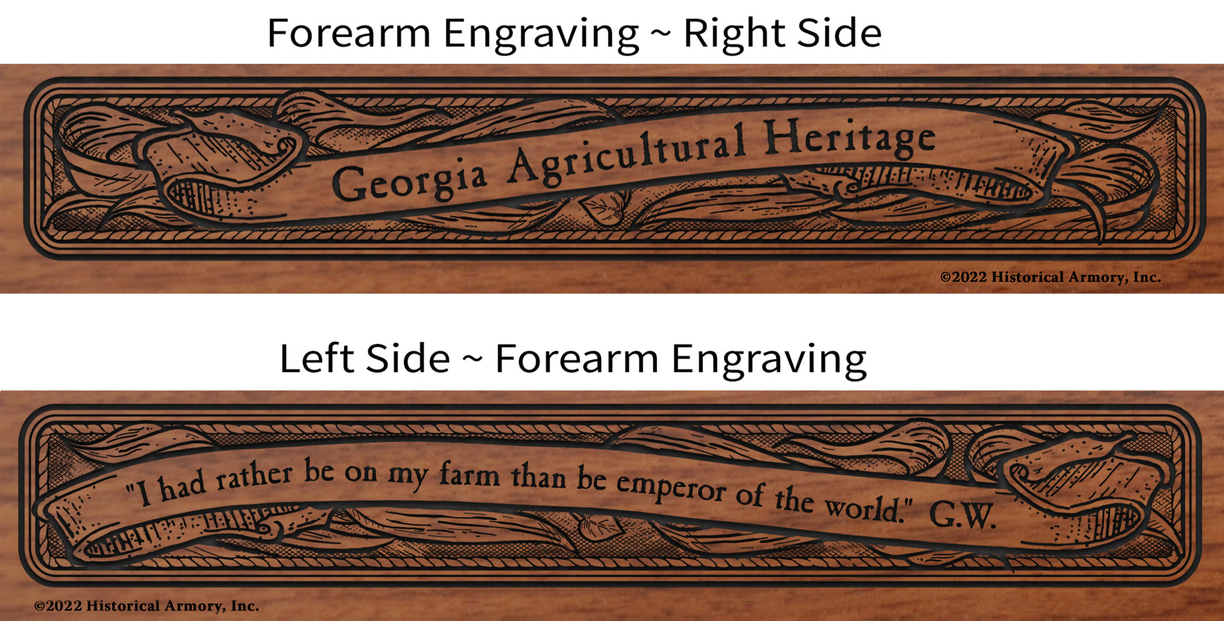 Georgia Agricultural Heritage Engraved Rifle Forearm