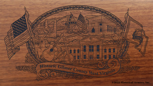 Gilmer County West Virginia Engraved Rifle Buttstock