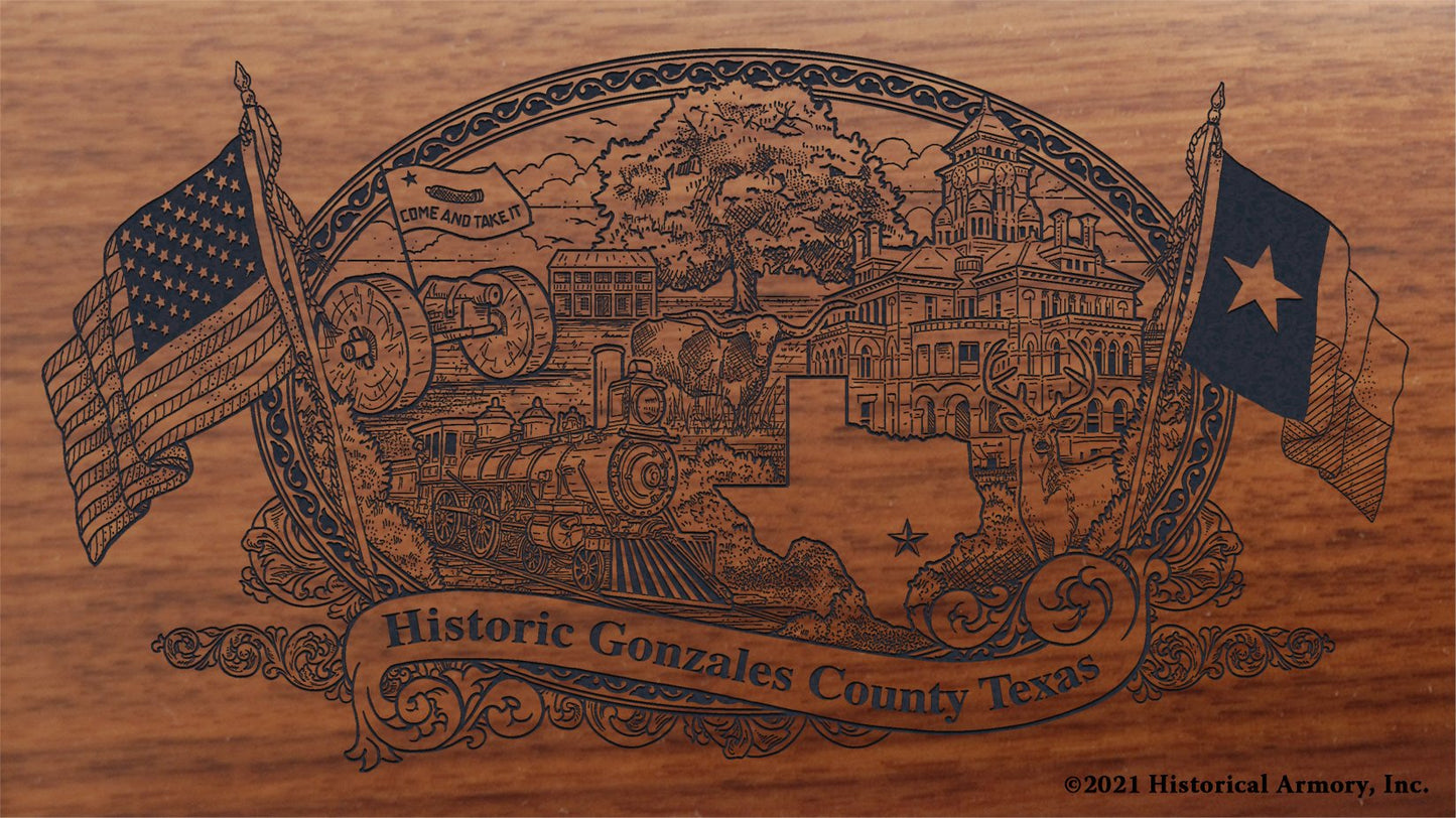 Engraved artwork | History of Gonzales County Texas | Historical Armory