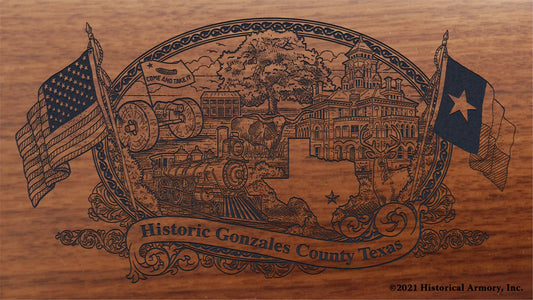 Engraved artwork | History of Gonzales County Texas | Historical Armory