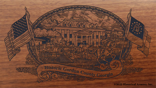 Gordon County Georgia Engraved Rifle Buttstock