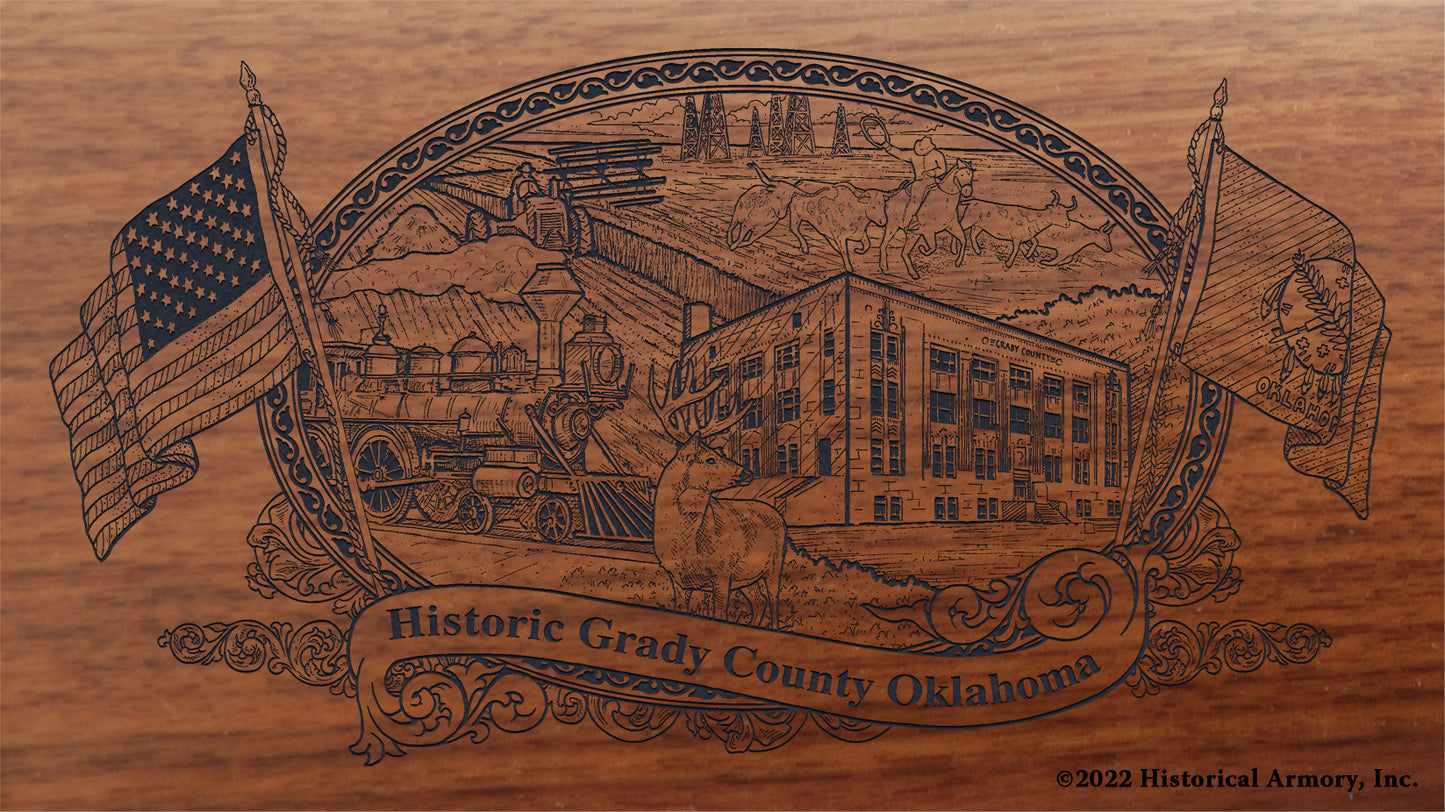 Grady County Oklahoma Engraved Rifle Buttstock