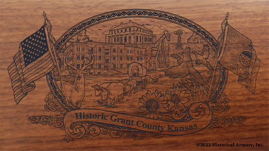 Grant County Kansas Engraved Rifle Buttstock
